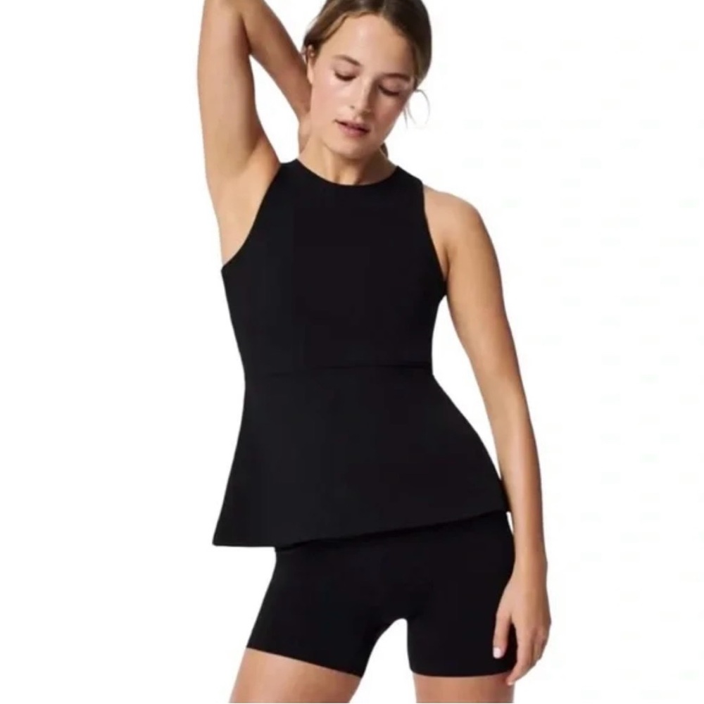 Spanx 2 In 1 Peplum Tank Black Size 1X